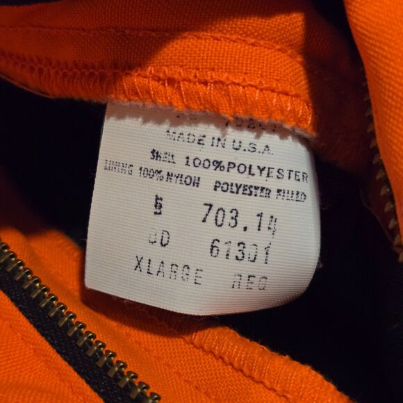 Vtg Blaze Orange Insulated Hunting Pants XL - Picture 10 of 10